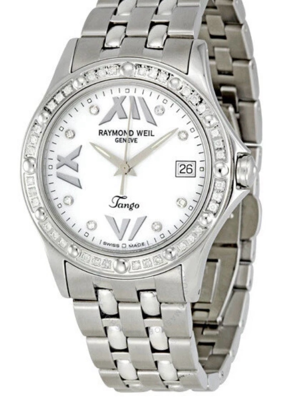 Raymond Weil Tango Women's Silver Stainless Steel Watch with White Dial